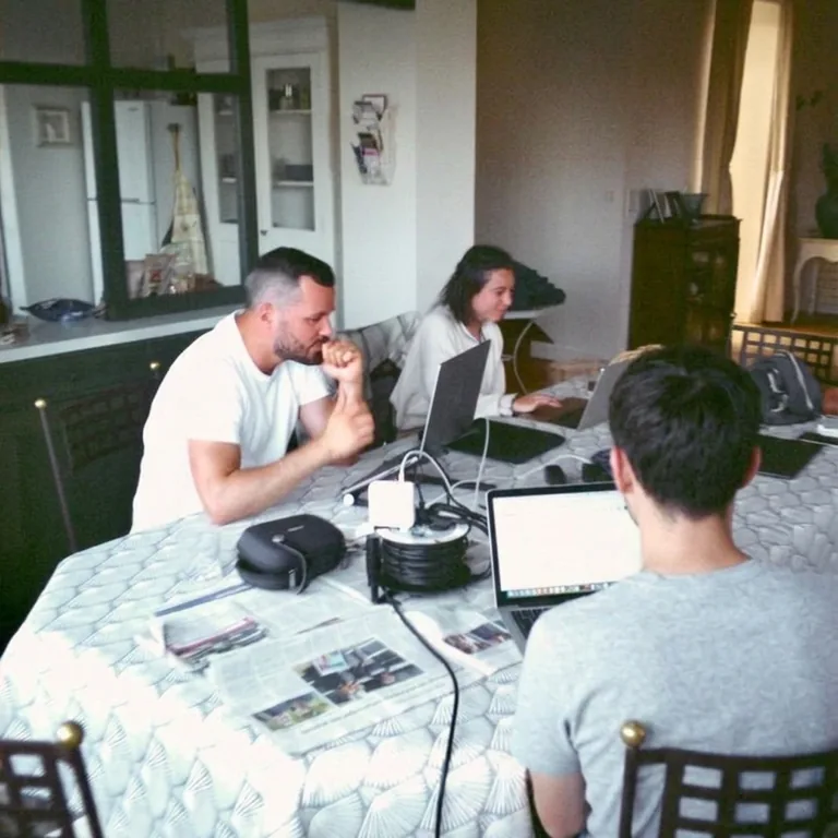 L’équipe Cosmeek au travail autour d’une table.
